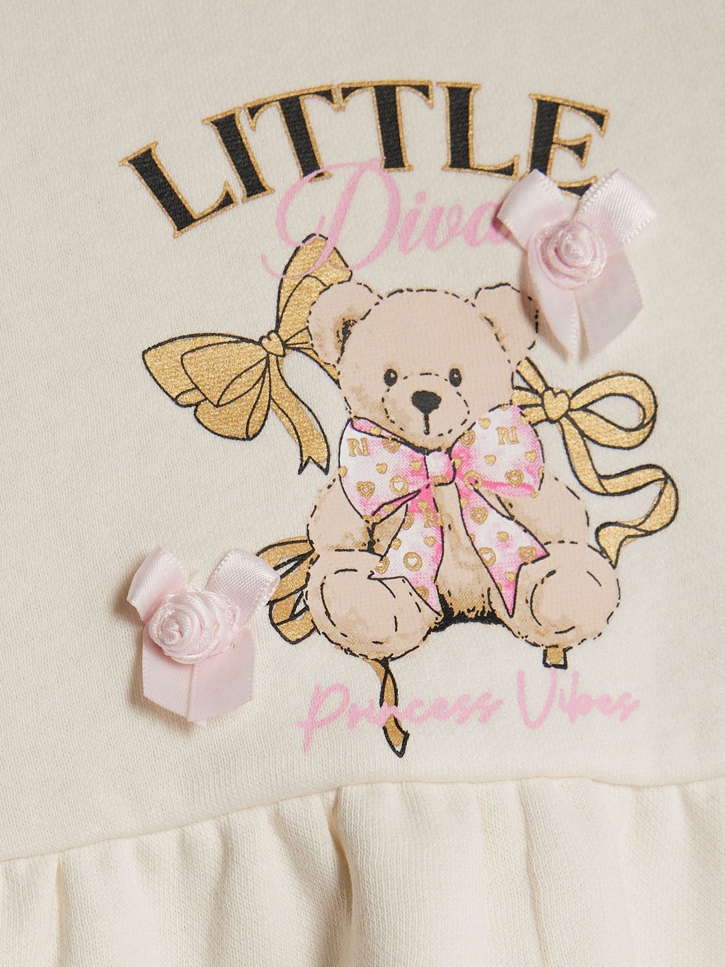 River Island Brown Bear Frill Peplum & Leggings Set image 3