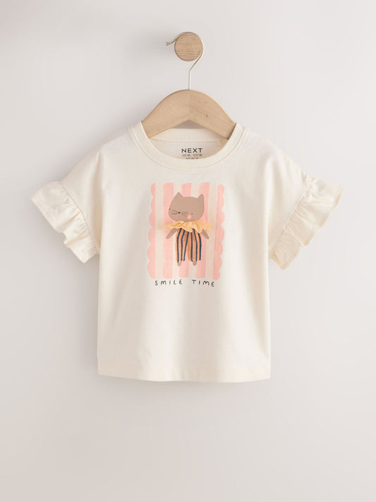 Dsiney Kidz - Neutral Pink Cat T-Shirts 4 Pack (3mths-7yrs) image 2