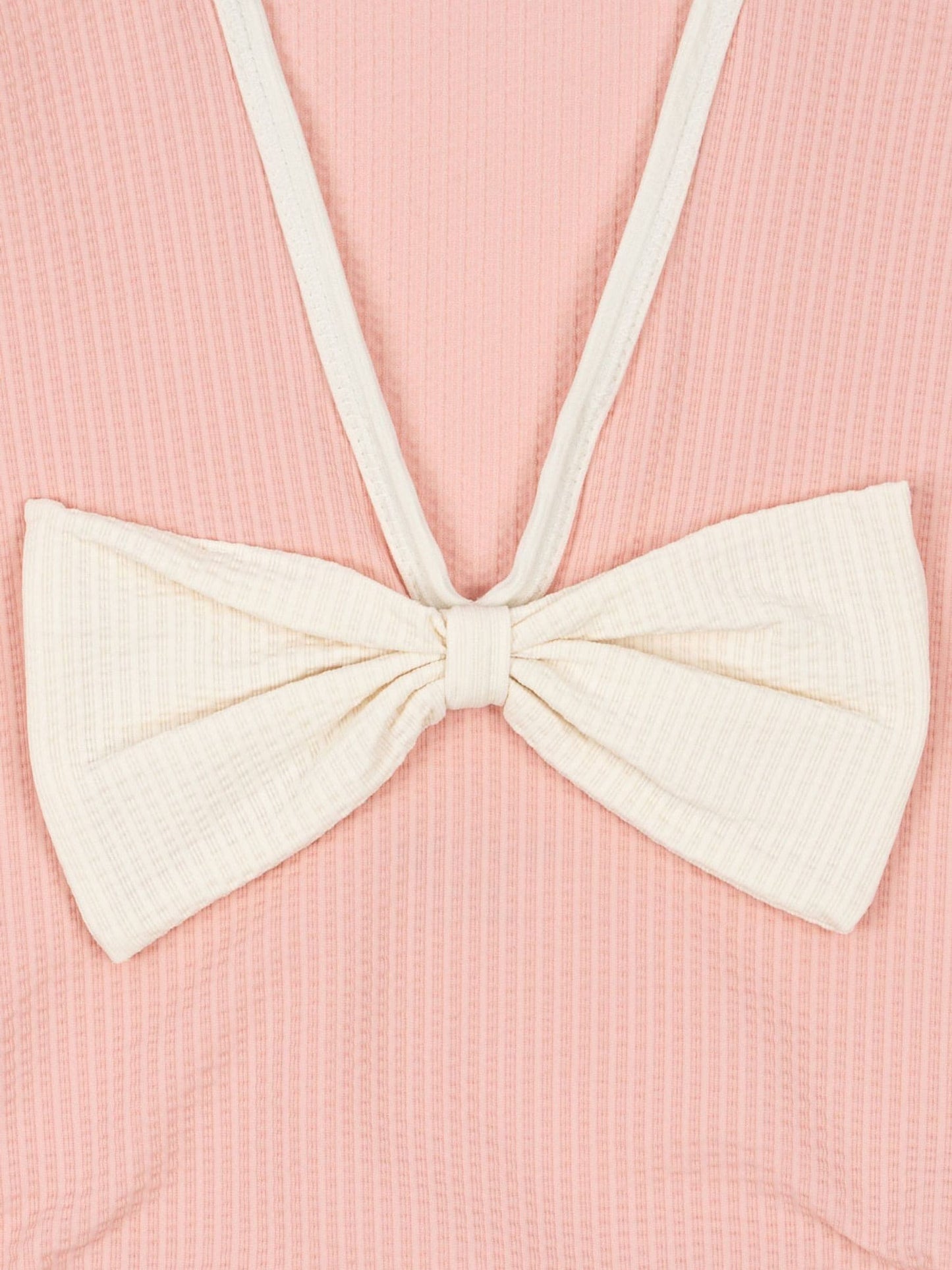 Konges Sløjd Pink Bowie Low Back Swimsuit With Bow Detail image 3