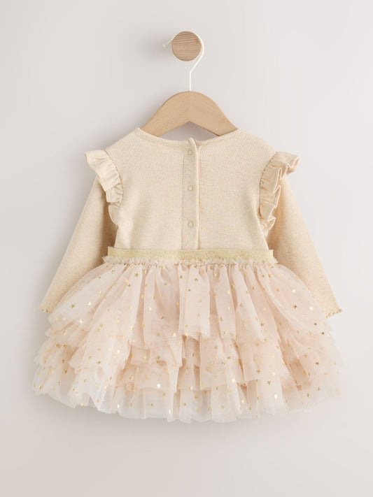 Dsiney Kidz - Ecru Star Baby Long Sleeve Tutu Dress (0mths-2yrs) image 2