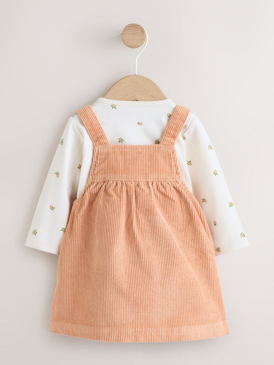 Dsiney Kidz - Rust Brown Cord Baby Bodysuit And Pinafore Set 2 Piece (0mths-2yrs) image 2