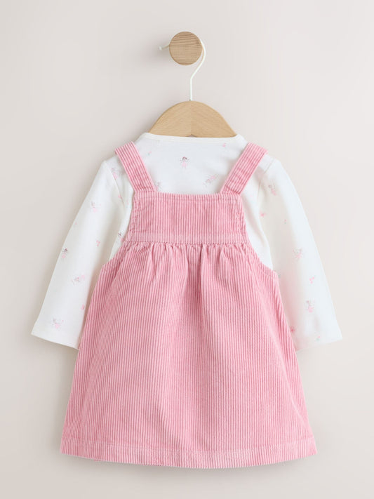 Dsiney Kidz - Pink Cord Baby Bodysuit And Pinafore Set 2 Piece (0mths-2yrs) image 2