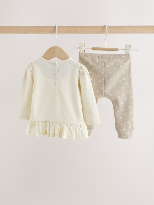 Dsiney Kidz - Ecru Bunny Baby Top And Legging 2 Piece Set (0mths-2yrs) image 2