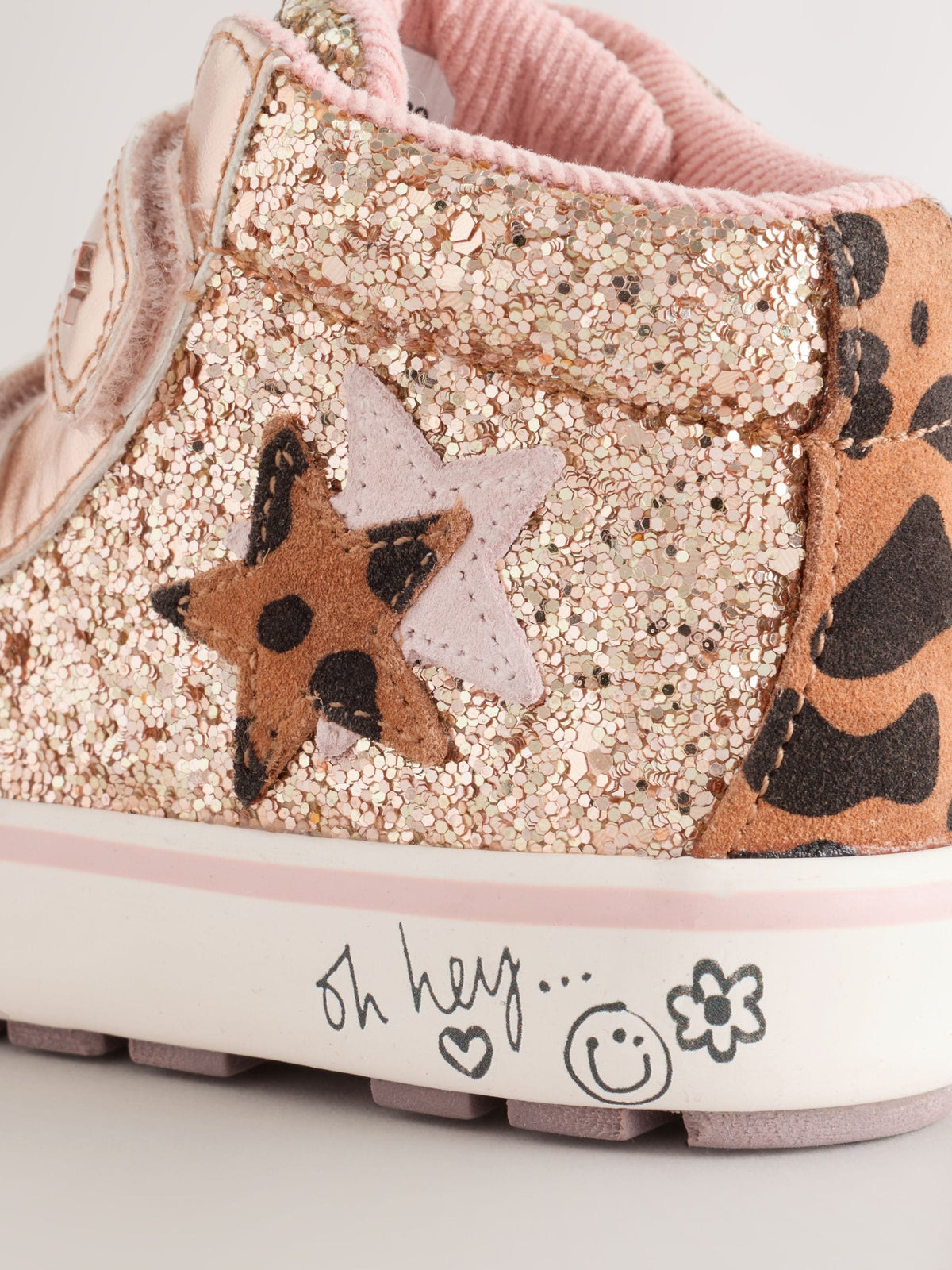 Dsiney Kidz - Gold Glitter Standard Fit (F) Touch Fastening High Top Trainers image 5