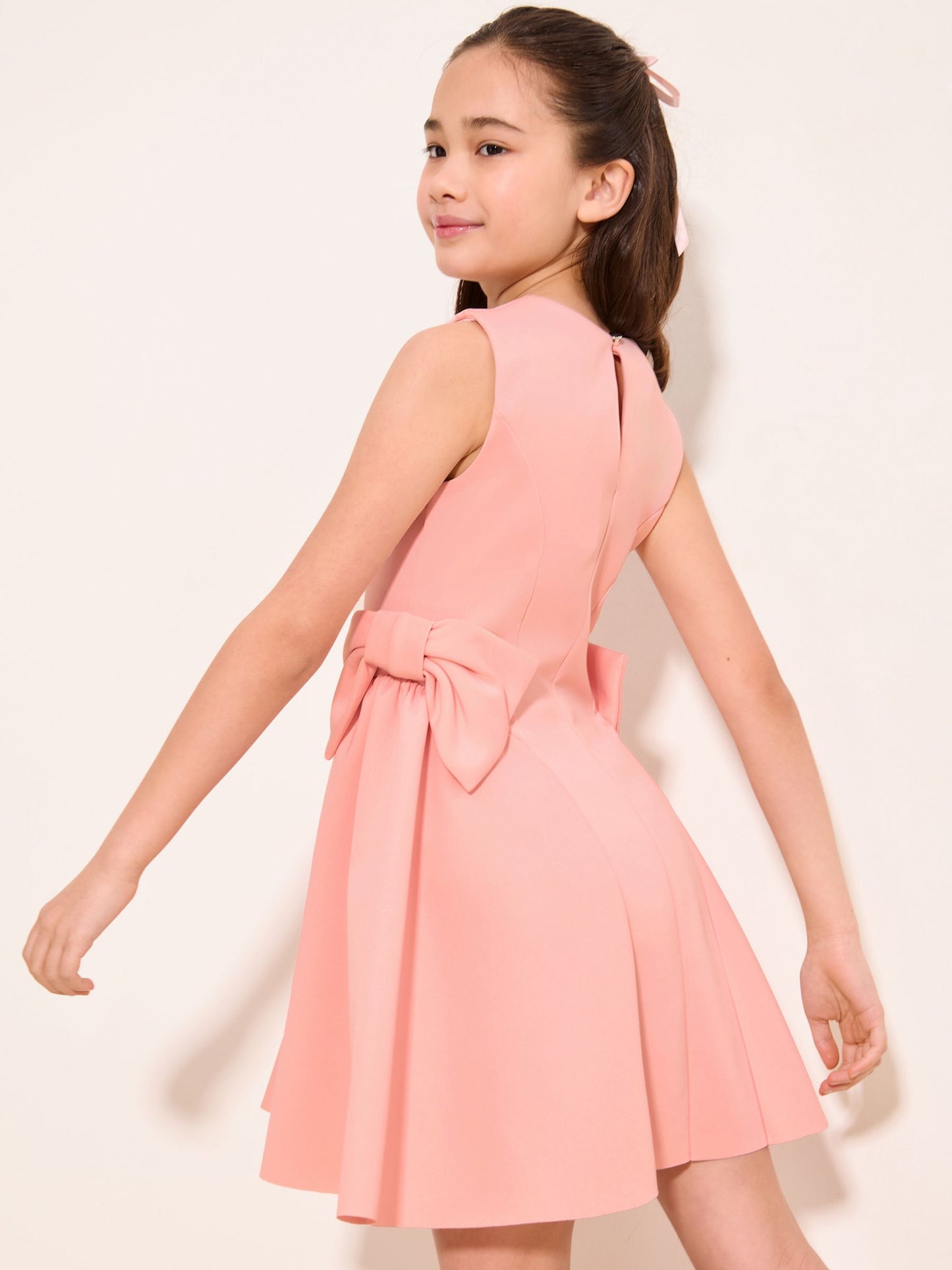 Lipsy Pink Scuba Bow Mini Dress (5-16yrs) image 5
