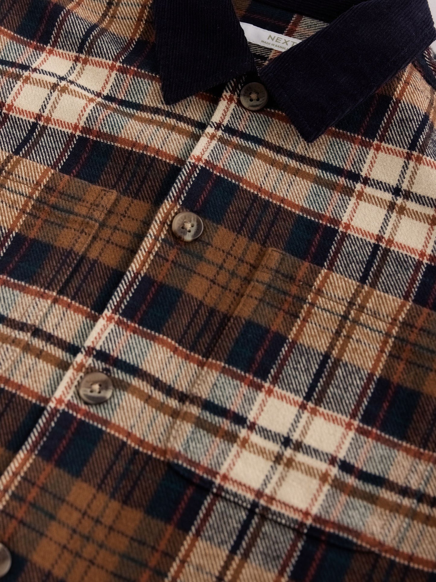 Dsiney Kidz - Brown/Navy Check Long Sleeve Check Shirt (3-16yrs) image 4
