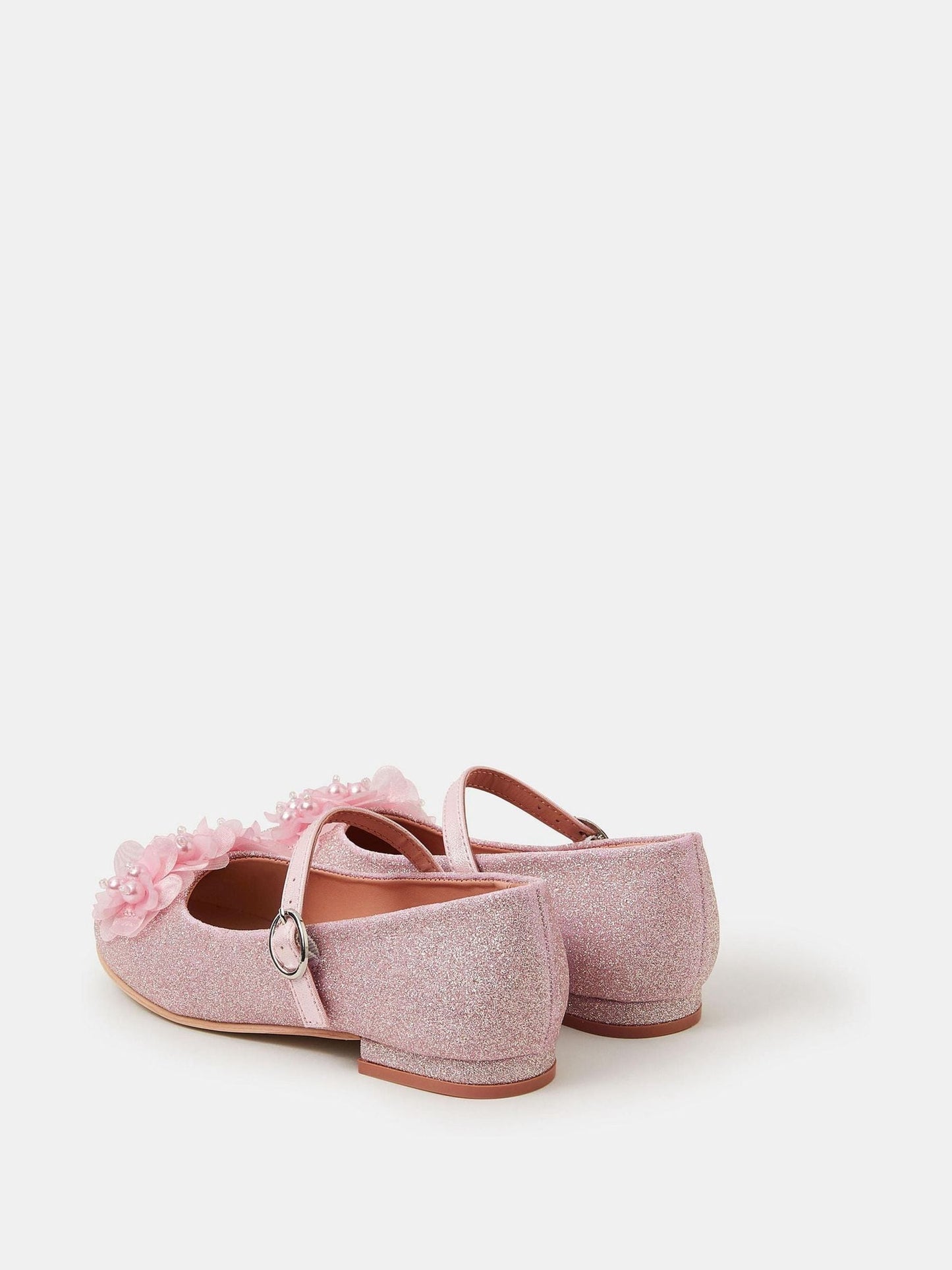 Angels By Accessorize Pink Girls Corsage Sparkle Ballet Flats Shoes image 2