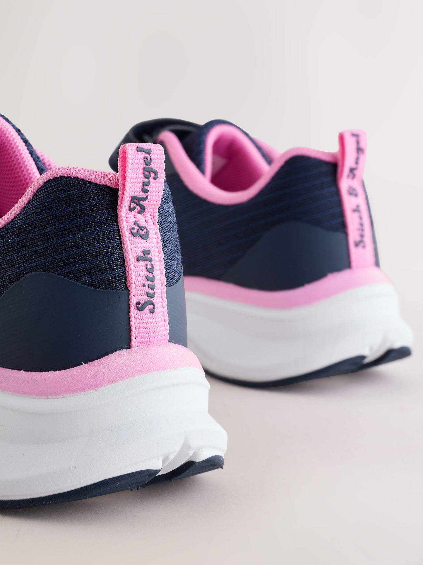 Navy/Pink Lilo & Stitch Elastic Lace-Up Trainers image 6