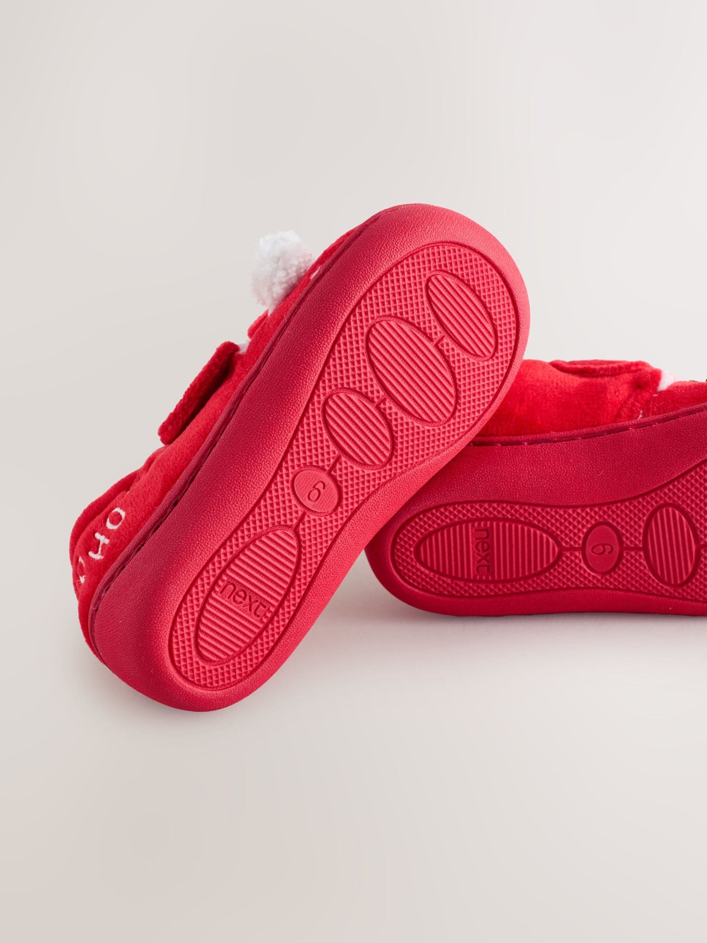 Red/White Christmas Warm Lined Cupsole Slippers