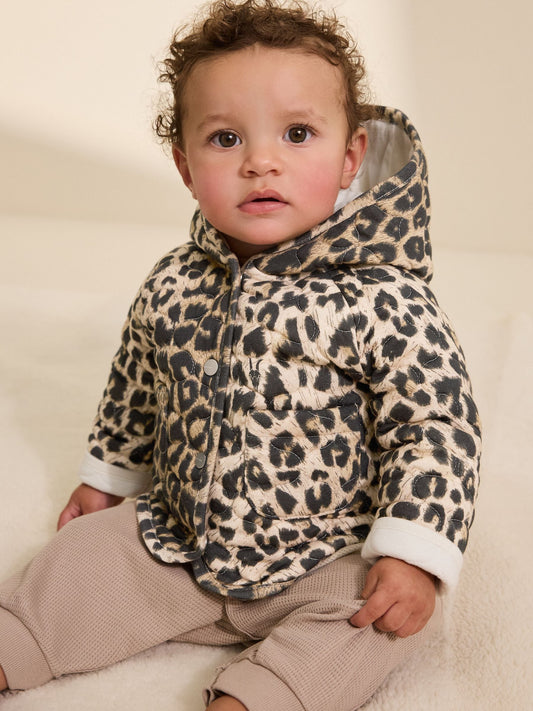 smALLSAINTS Leopard Quilted Baby Girls Jacket - image 2
