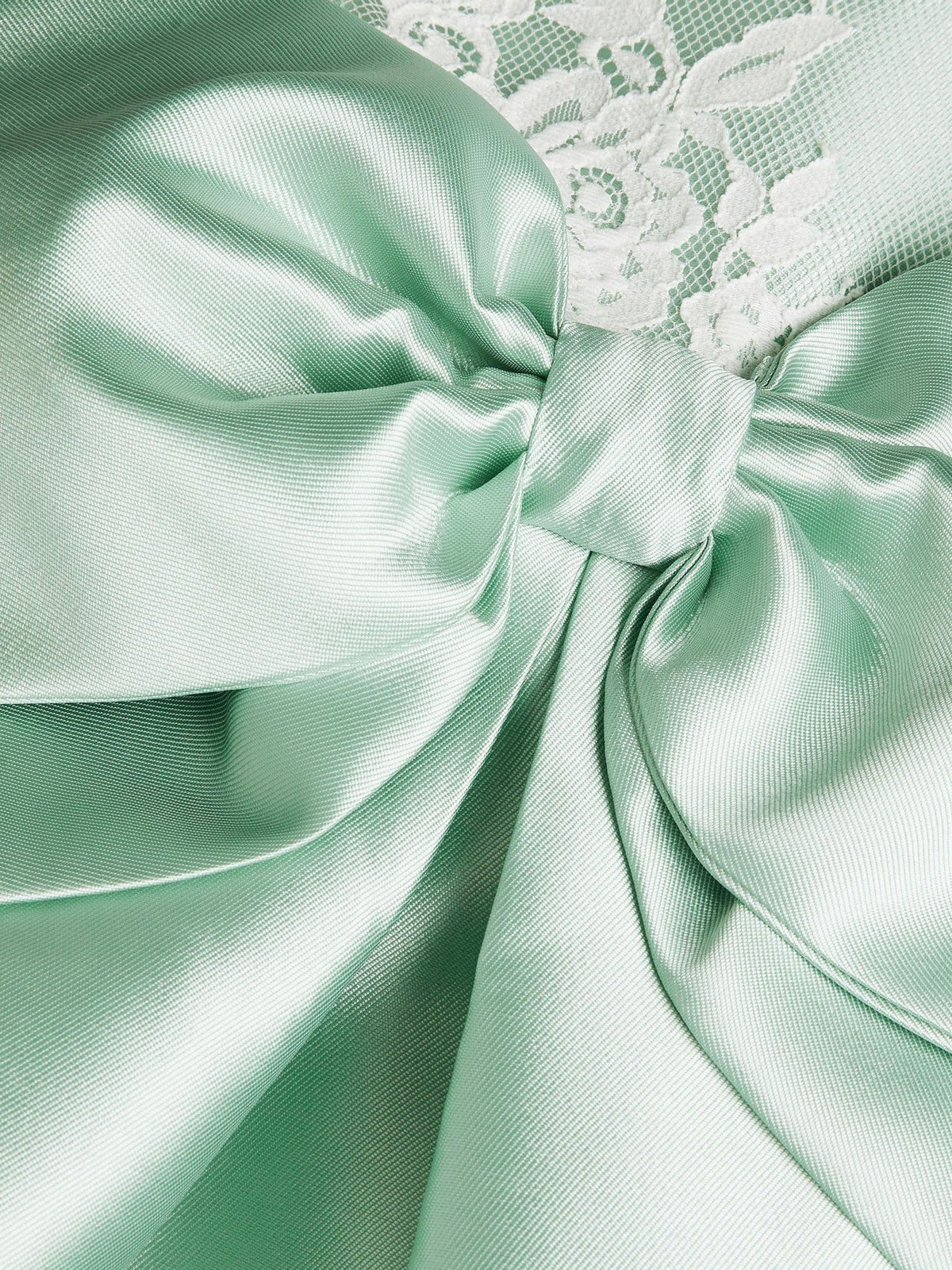 Dsiney Kidz - Monsoon Green Juniper Satin Lace Bow Bridesmaid Dress image 4