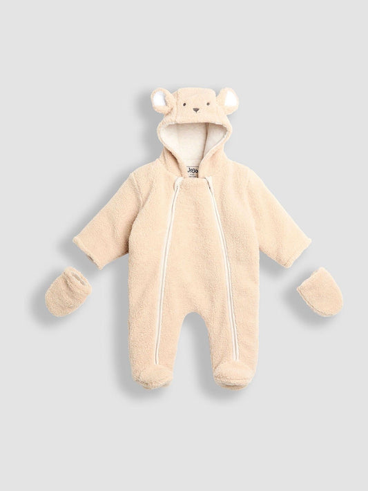JoJo Maman Bébé Brown Bear Cosy Borg Character Pramsuit image 2
