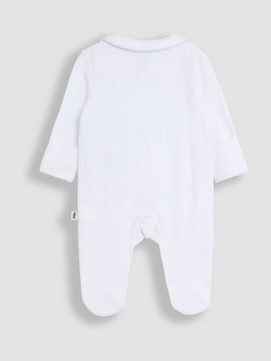 JoJo Maman Bébé White Peter Rabbit All-Over Embroidered Sleepsuit image 2