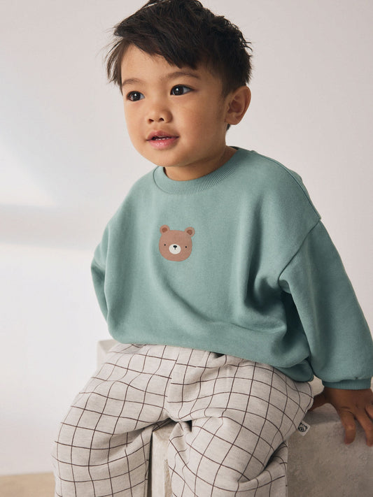 Blue Bear Single Sweatshirt And Stripe Joggers Set (3mths-7yrs) image 3