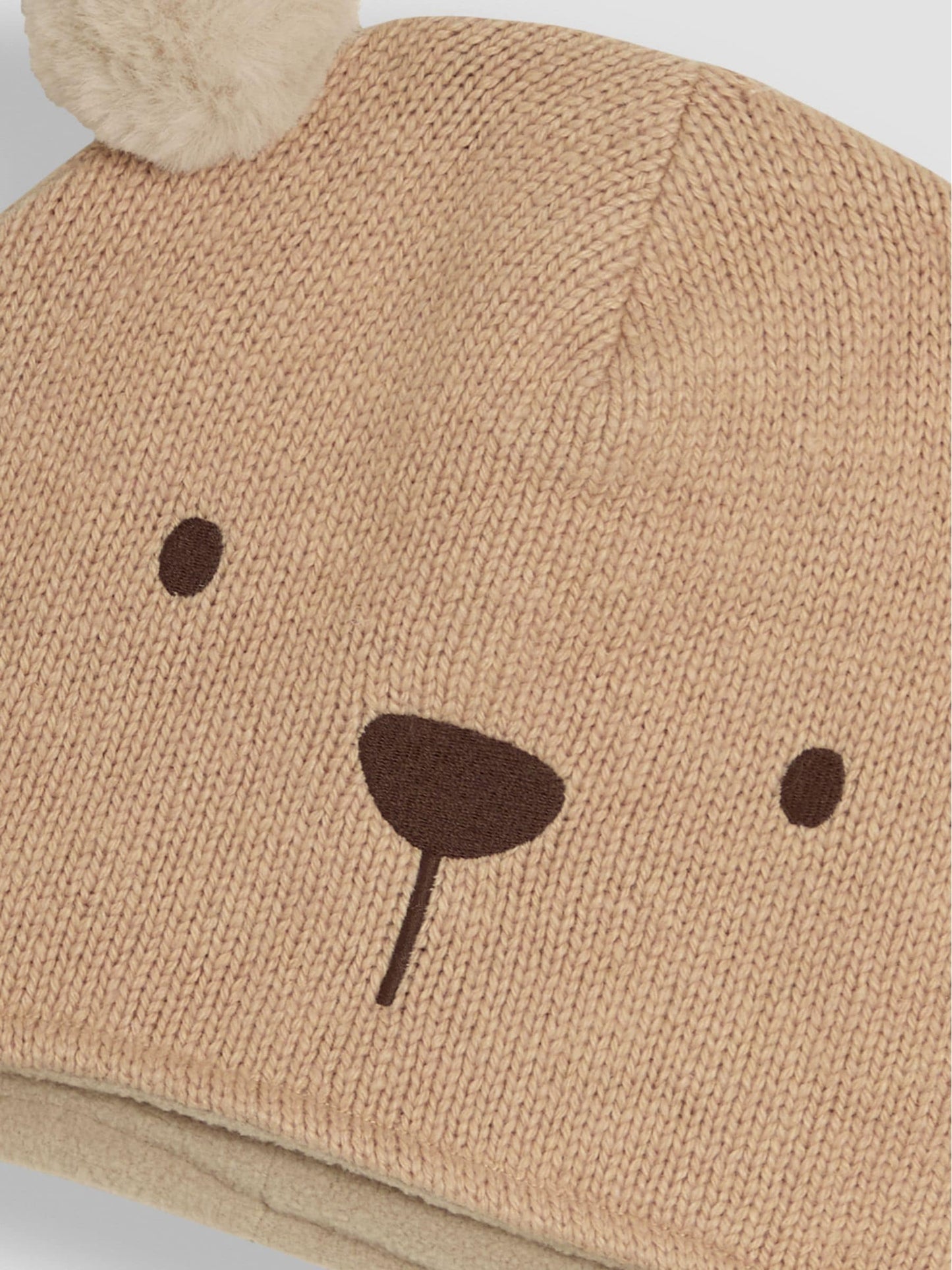 JoJo Maman Bébé Brown Bear Pom Pom Hat image 3