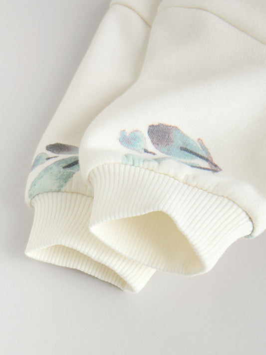 Cream Floral Baby Sweater and Joggers Set 2 Piece (0mths-2yrs) image 3