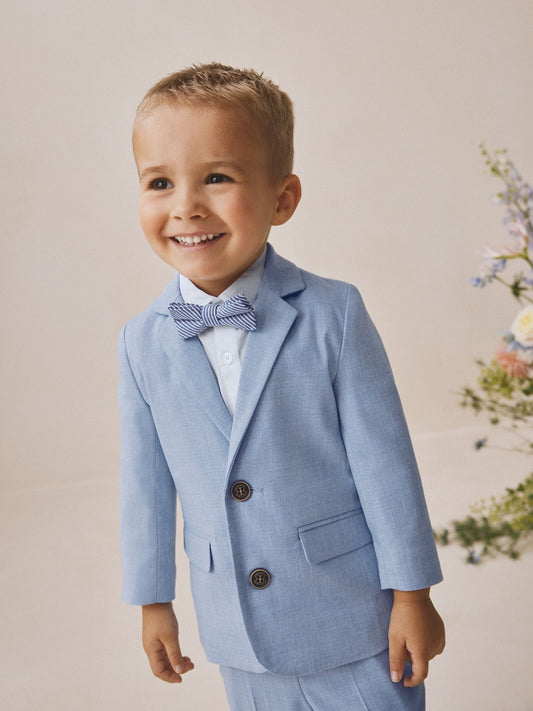 Blue Blazer Shirt Trousers and Bow Tie Set (3mths-9yrs) image 2