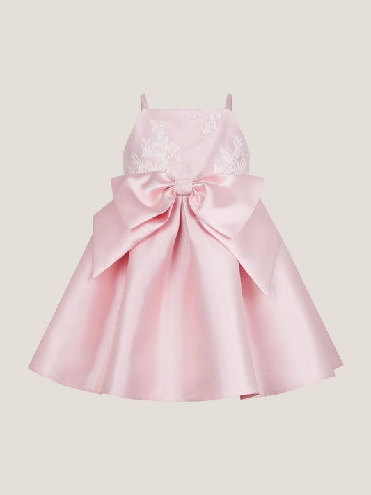 Dsiney Kidz - Monsoon Pink Baby Juniper Satin Lace Bow Bridesmaid Dress image 2