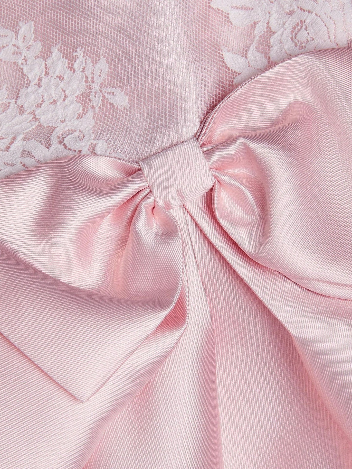Monsoon Pink Baby Juniper Satin Lace Bow Bridesmaid Dress image 4