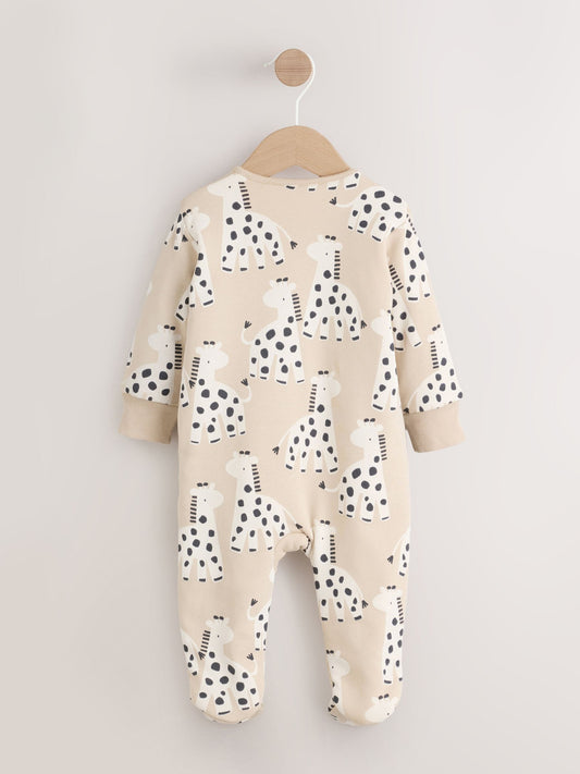Ecru Giraffe 2.5 TOG Wadded Baby Sleepsuit image 3