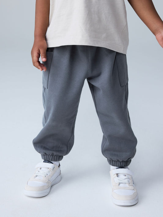smALLSAINTS Charcoal Grey Barrel Leg Younger Boys Sweatpants image 2