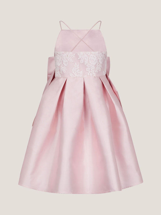 Dsiney Kidz - Monsoon Pink Juniper Satin Lace Bow Bridesmaid Dress image 2