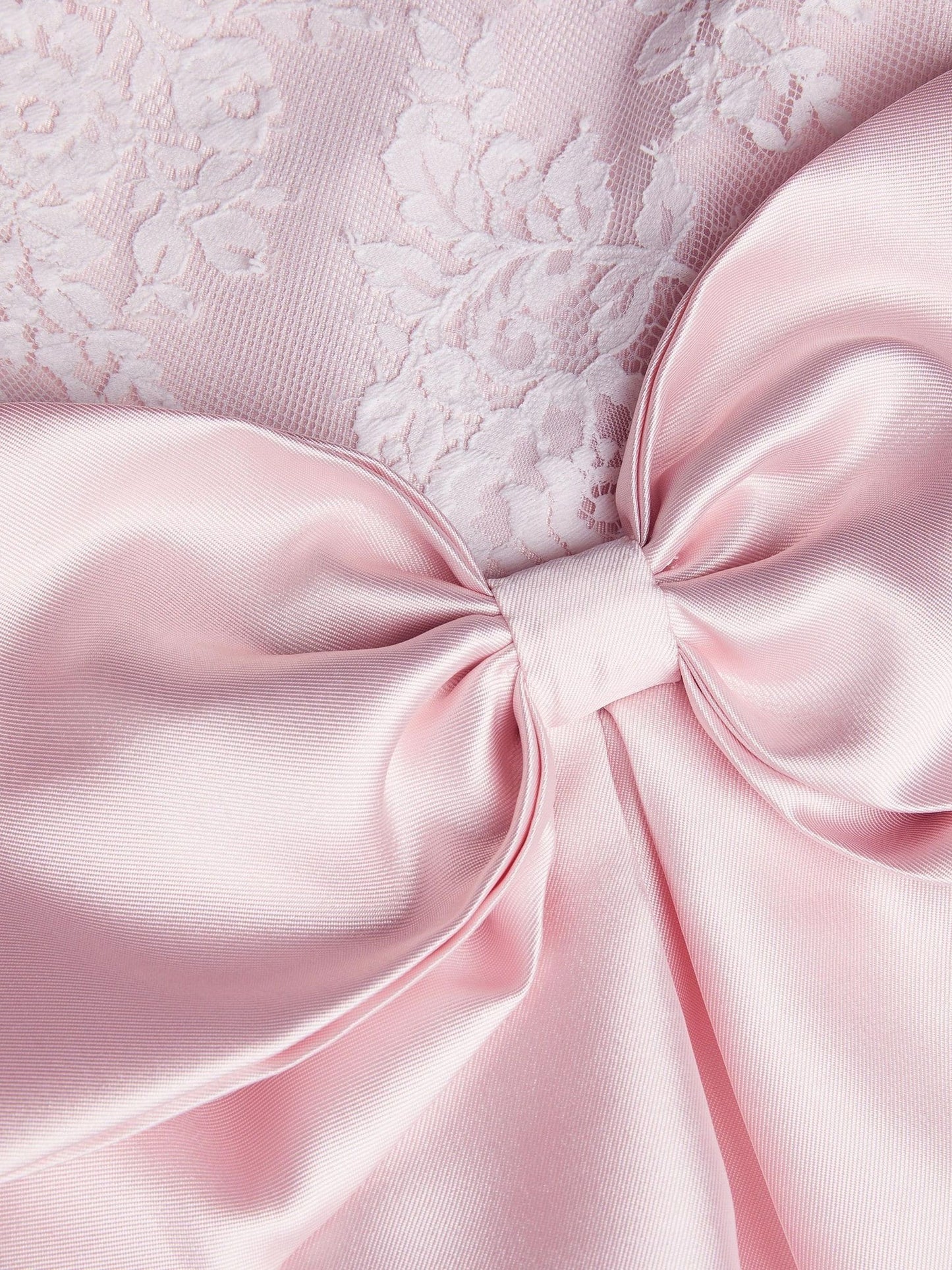 Monsoon Pink Juniper Satin Lace Bow Bridesmaid Dress image 3