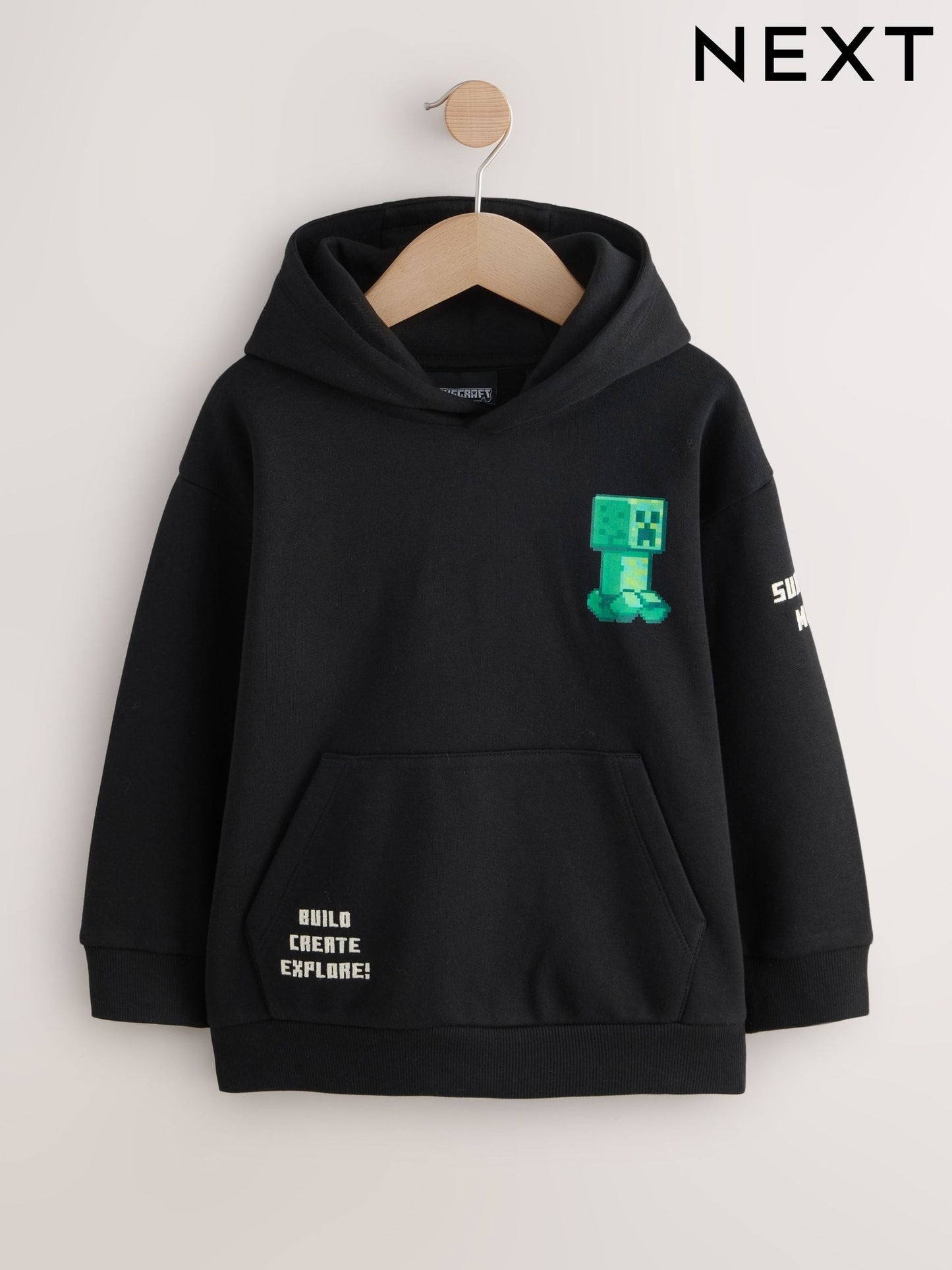 Black Minecraft Hoodie (3-16yrs)