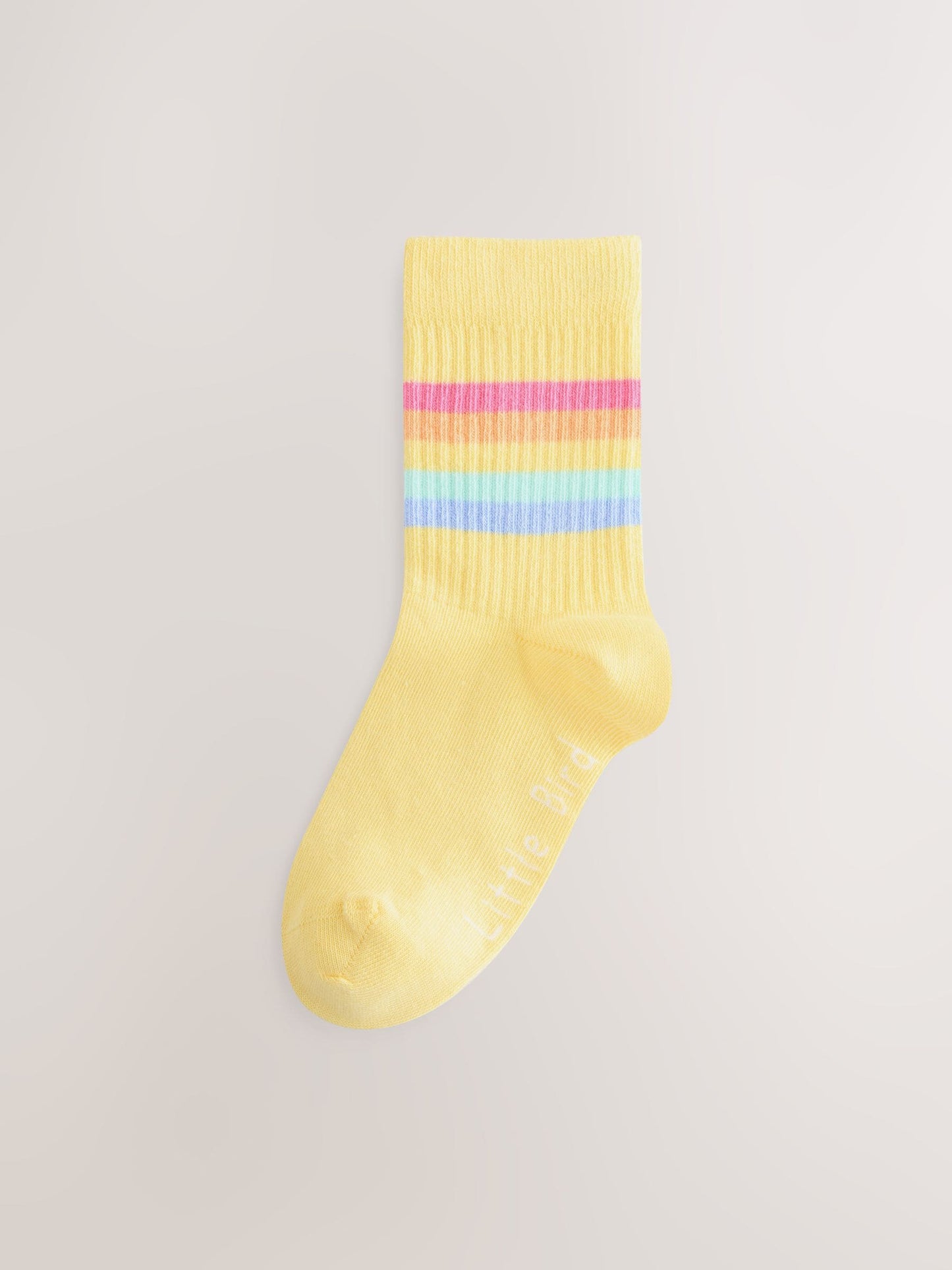 Little Bird by Jools Oliver Pastel Rainbow Striped Tube Socks 6 Pack image 6