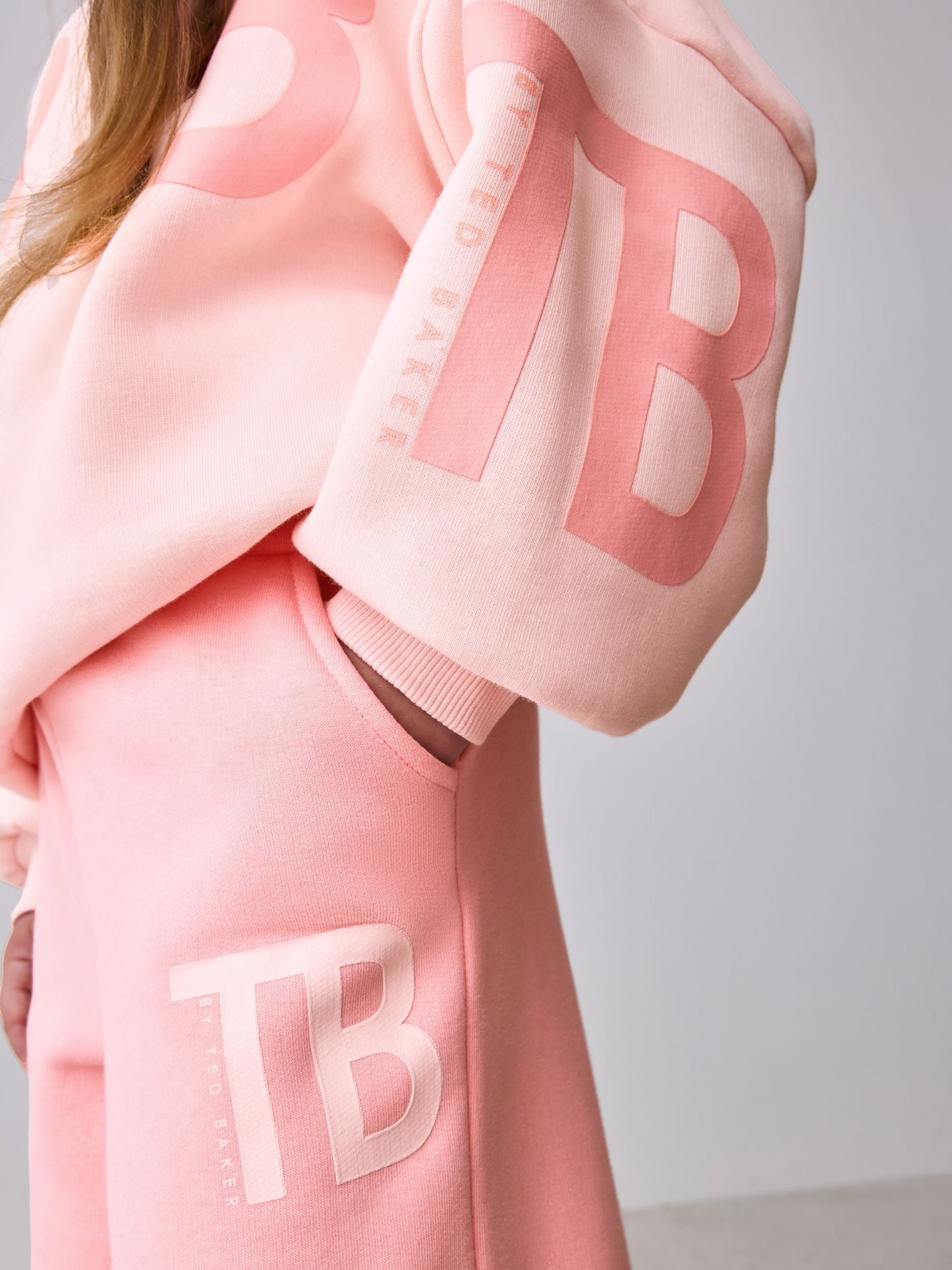 Baker by Ted Baker 2 Piece Oversized Pink Hoodie and Wide Leg Joggers Set