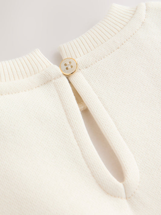 Baker by Ted Baker 2 Piece Cream Sweat & Pintuck Wide Leg Jogger Set image 3