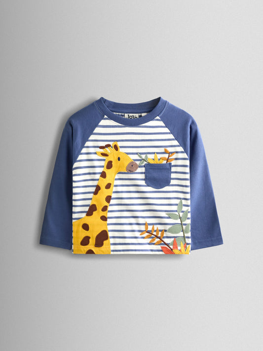 JoJo Maman Bébé Blue Giraffe 2-Piece Top & Leggings Set image 2