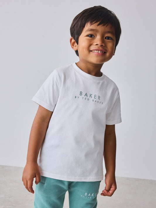 Dsiney Kidz - Baker by Ted Baker Green 3 Piece Varsity Jacket T-Shirt and Joggers Set image 2