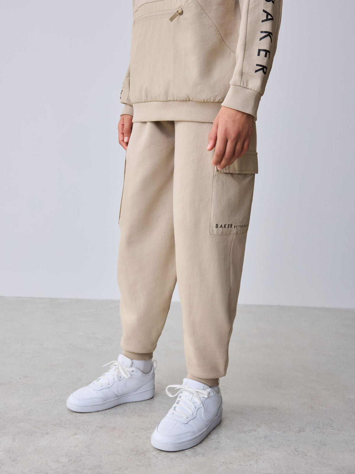 Dsiney Kidz - Baker by Ted Baker Stone Funnel Neck Hoodie and Joggers Set image 10