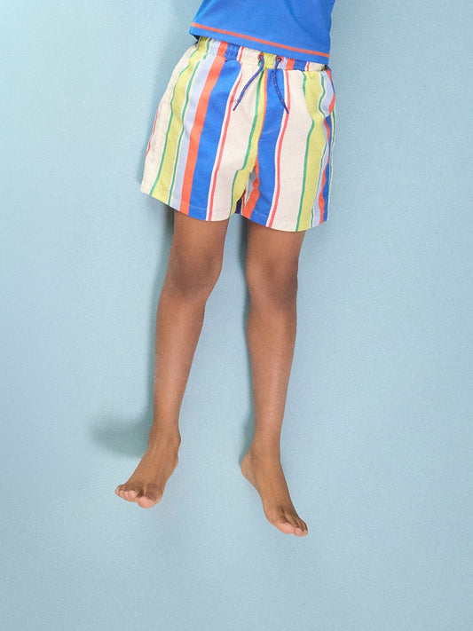 Joules Boys' Ocean Multi Striped Printed Swim Shorts image 2