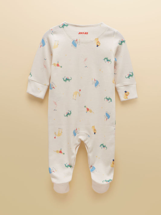 Joules Razamataz Cream Animals Cotton Babygrow image 2