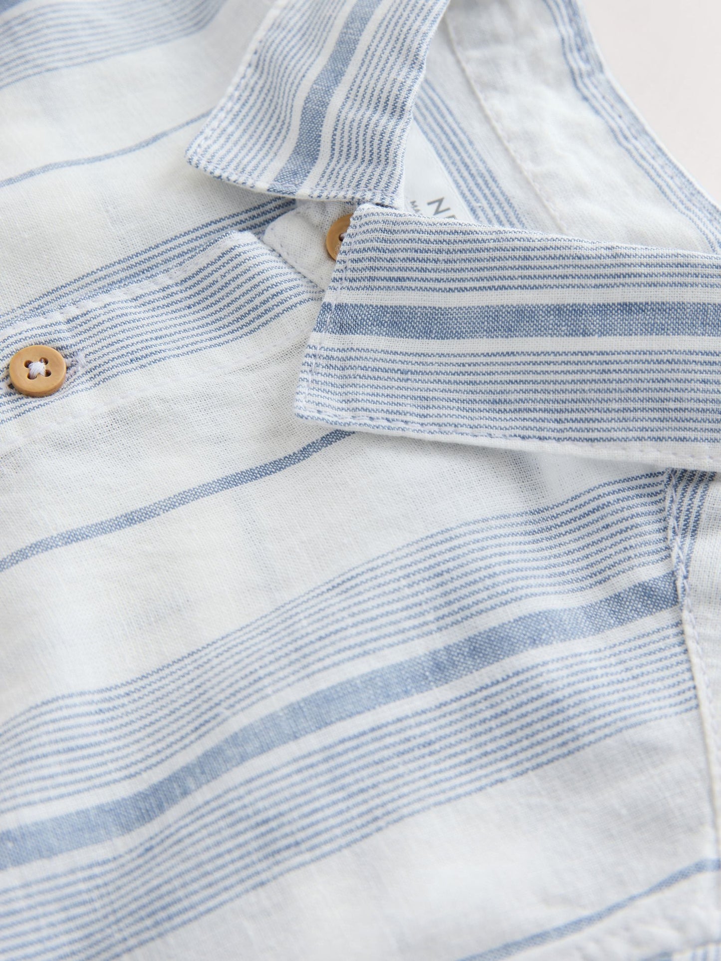 Dsiney Kidz - White Stripe Short Sleeve Linen Blend Shirt (3-16yrs) image 8