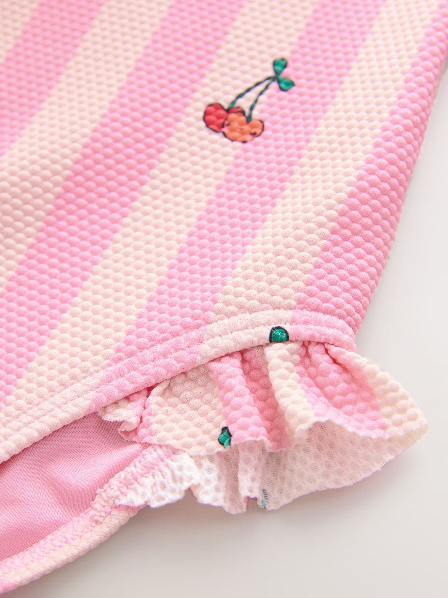Pink Cherry Stripe Frill Leg Swimsuit (3mths-7yrs) image 8