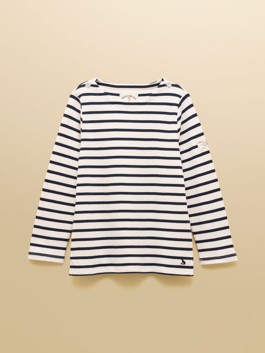 Joules Girls' Harbour Navy & Pink 2 Pack Striped Long Sleeve Top image 2