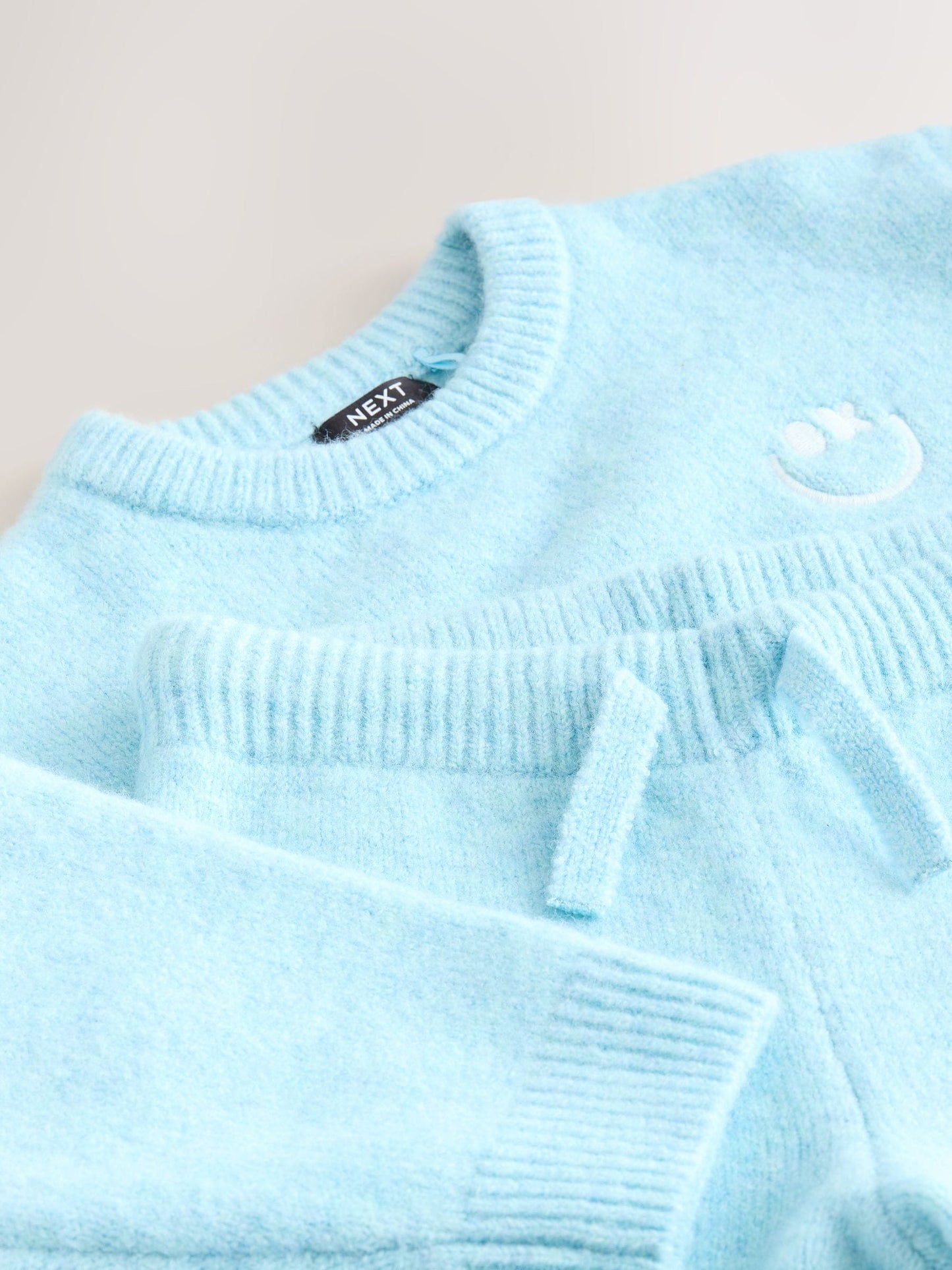 Light Blue Knitted Crew Neck Jumper and Joggers Set (3mths-7yrs) image 9