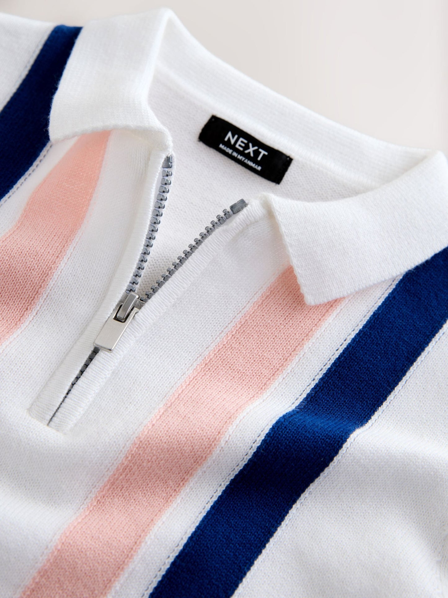 Dsiney Kidz - White 100% Cotton Knitted Zip Neck Polo Shirt (3mths-7yrs) image 4
