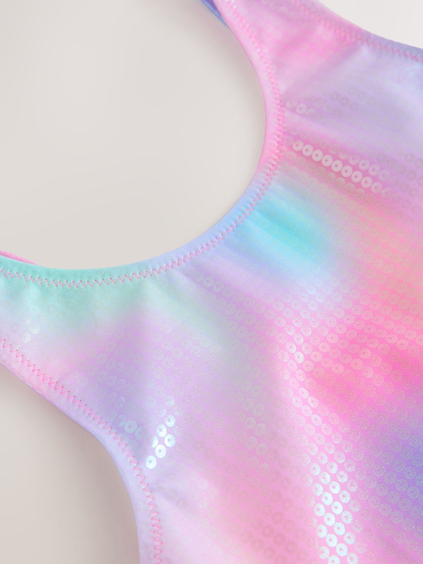 Dsiney Kidz - Pink Rainbow Foil Sequin Scoop Neck Swimsuit (3-16yrs) image 9