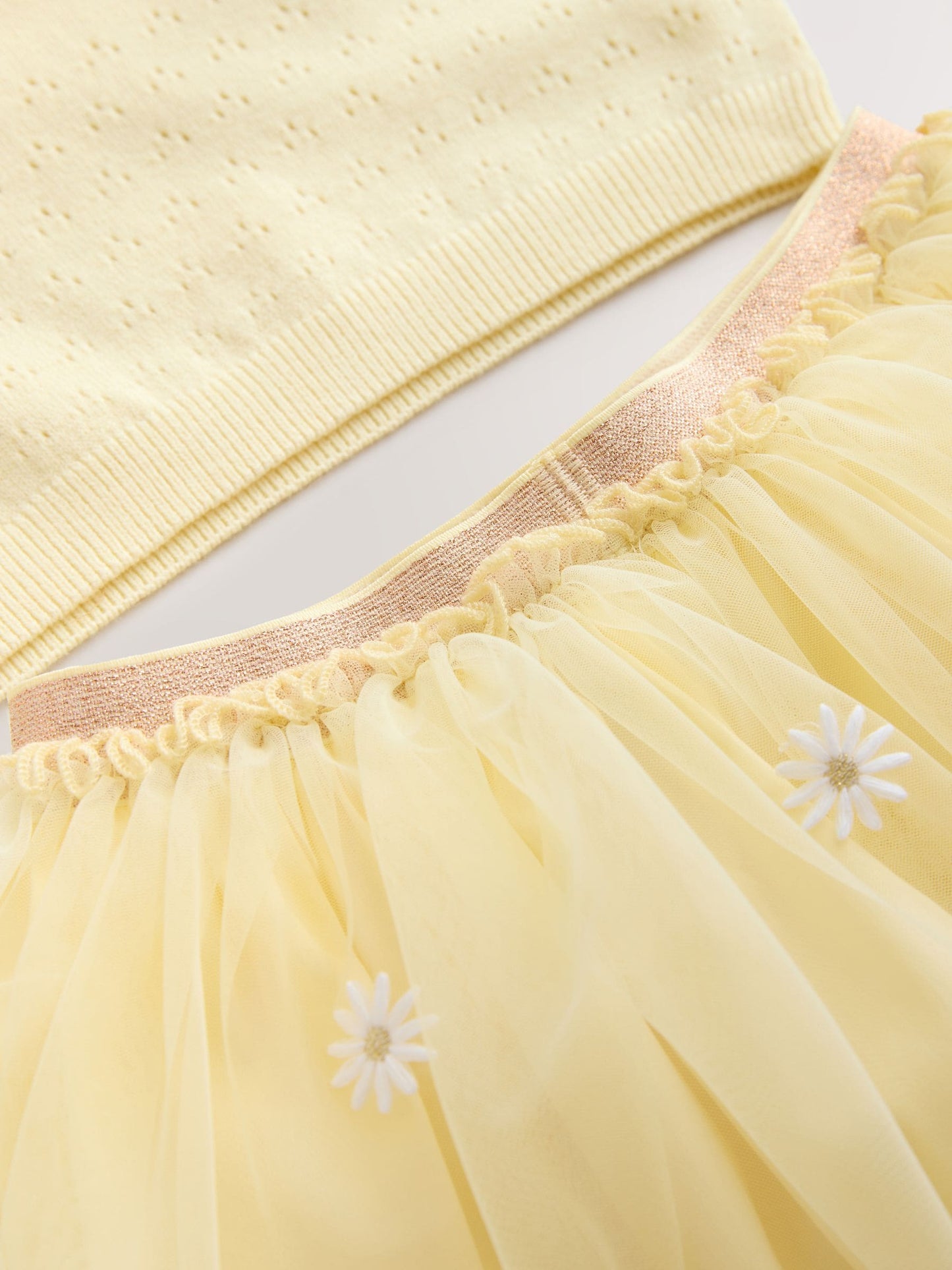 Yellow Knitted Top and Mesh Skirt Set (3mths-10yrs) image 7