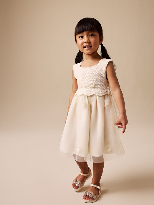 Dsiney Kidz - Ecru Occasion Flower Dress (3mths-10yrs) image 2