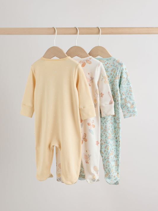 Yellow Baby Sleepsuits 3 Pack image 3