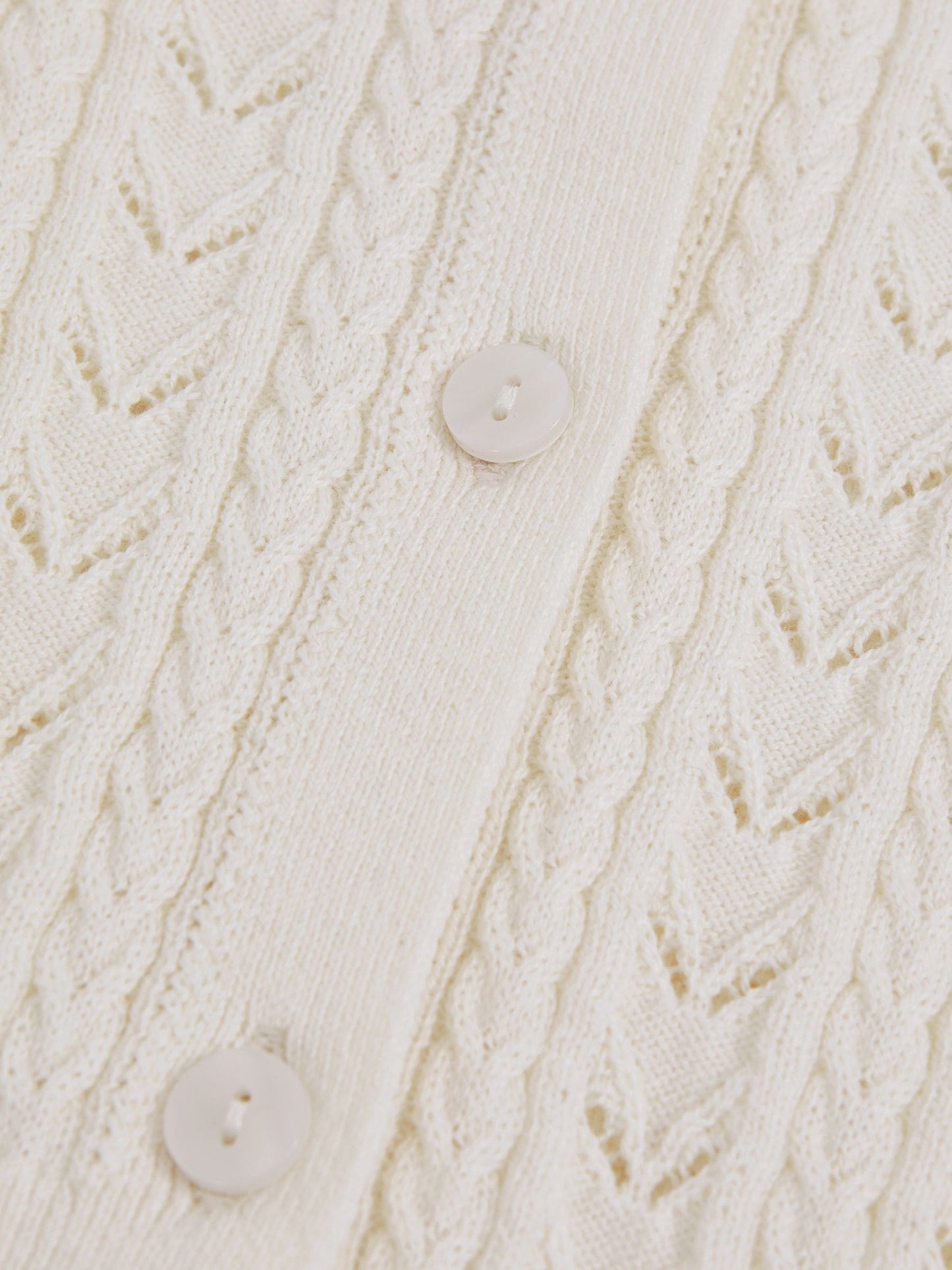 Reiss Ivory Flo 3-9 yrs Wool-Cotton Pointelle Cardigan image 4