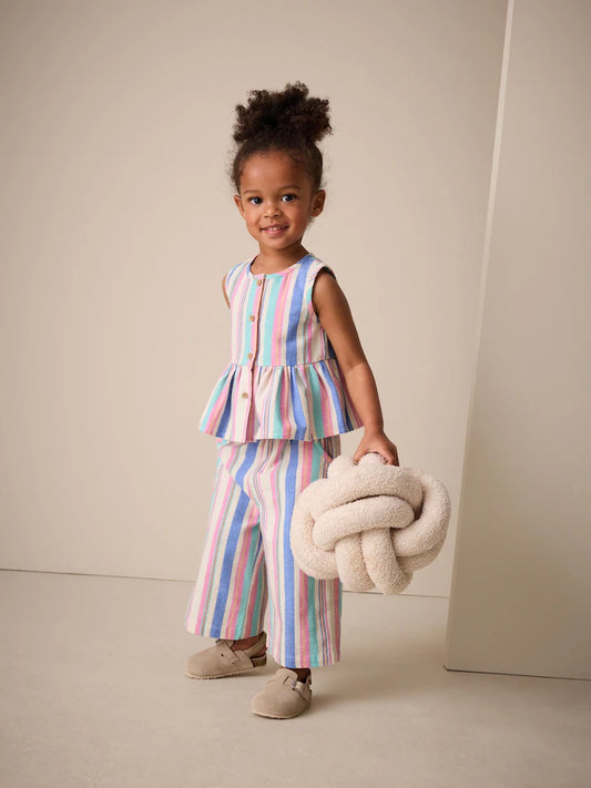 Blue Stripe Blouse And Trousers Co-ord Set (3mths-8yrs)