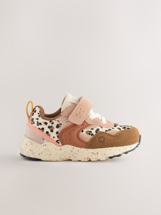 Neutral Animal Wide Fit (G) Elastic Lace Touch Fasten Trainers image 2