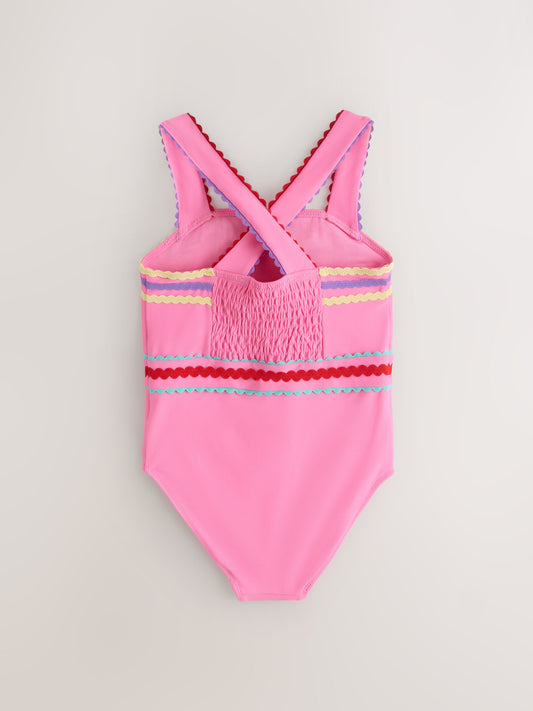 Dsiney Kidz - Little Bird by Jools Oliver Pink Rainbow Frill Strappy Swimsuit image 2