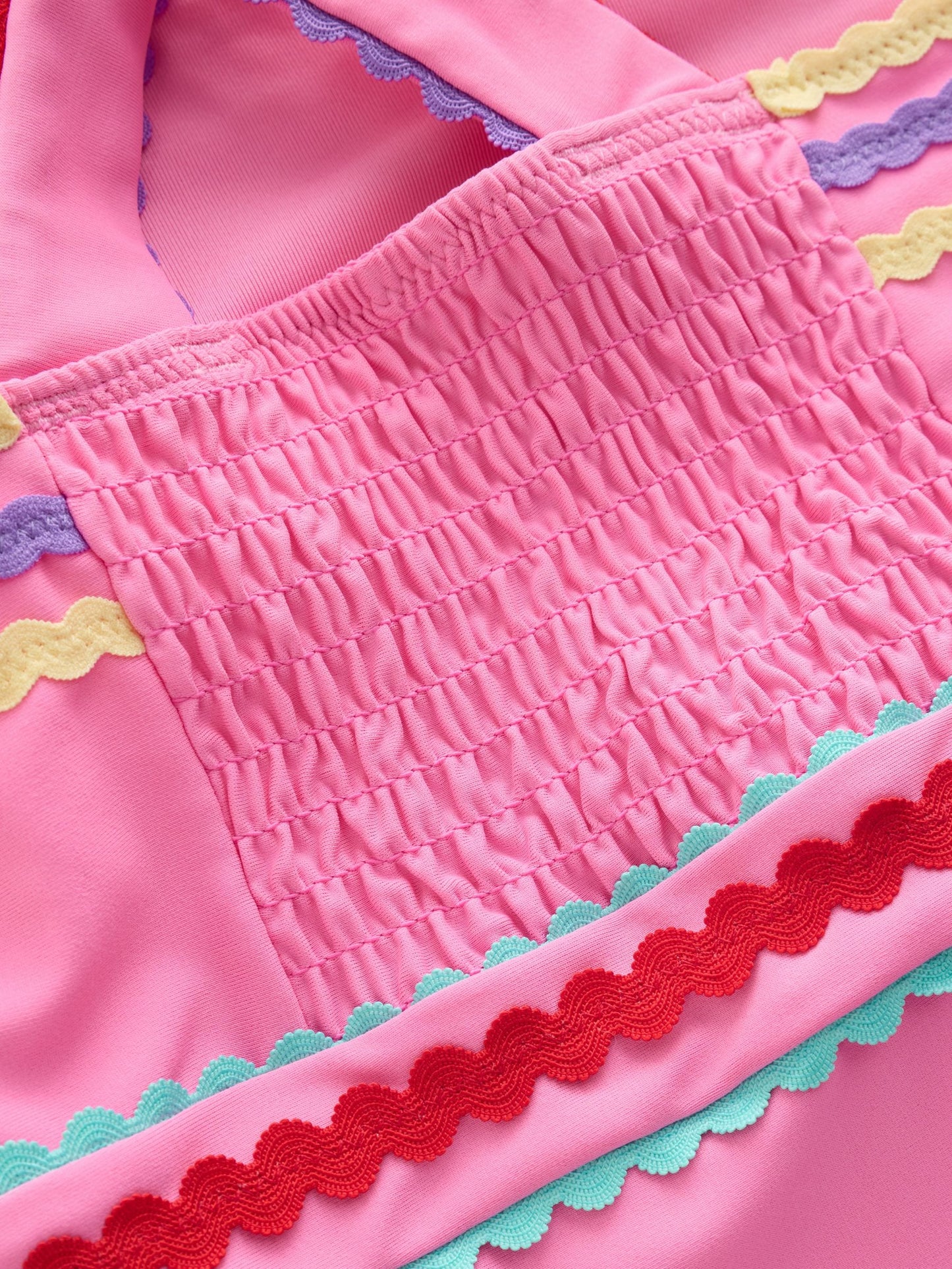 Little Bird by Jools Oliver Pink Rainbow Frill Strappy Swimsuit image 5